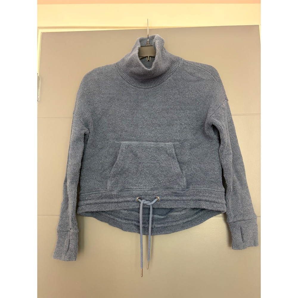 Sweaty Betty Restful Boucle Funnel Neck top  Blue SB5399 Womens‎ XS